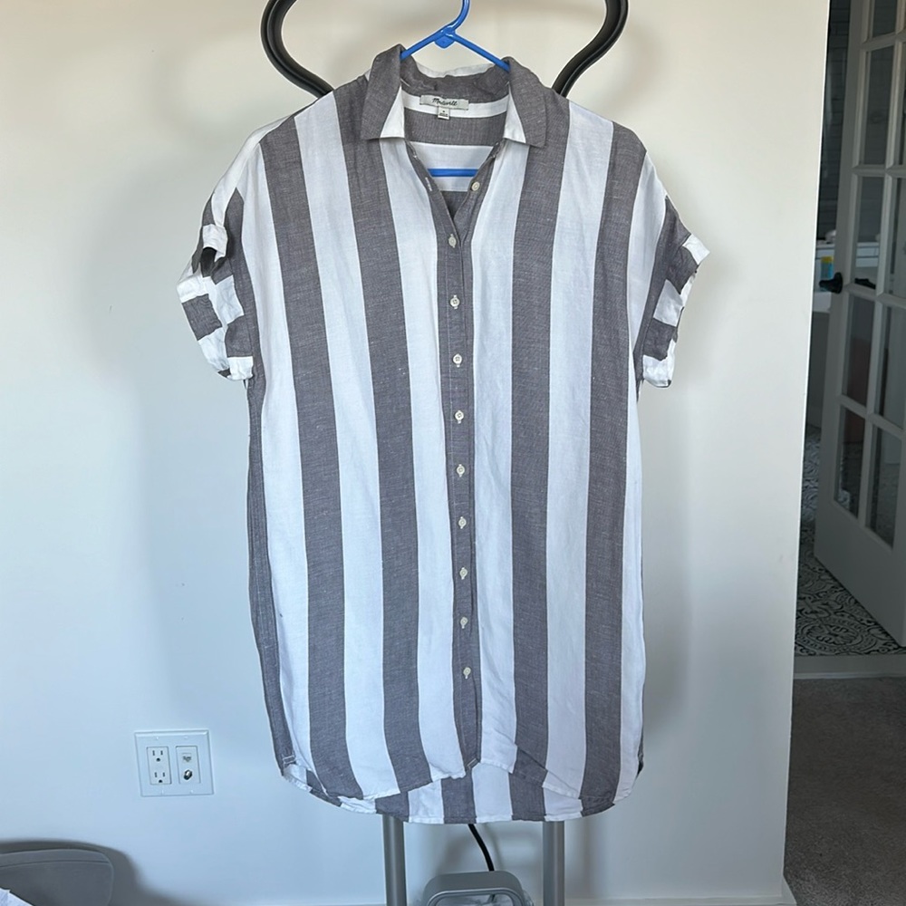 Madewell striped shirt dress